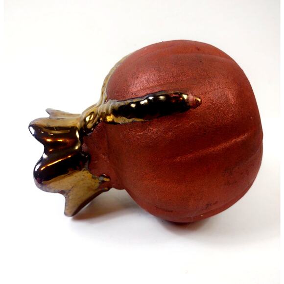 Mexican Clay Terracotta Pottery Vase Drip Glaze Gold Color Metal Dripping UNIQUE - Picture 8 of 9